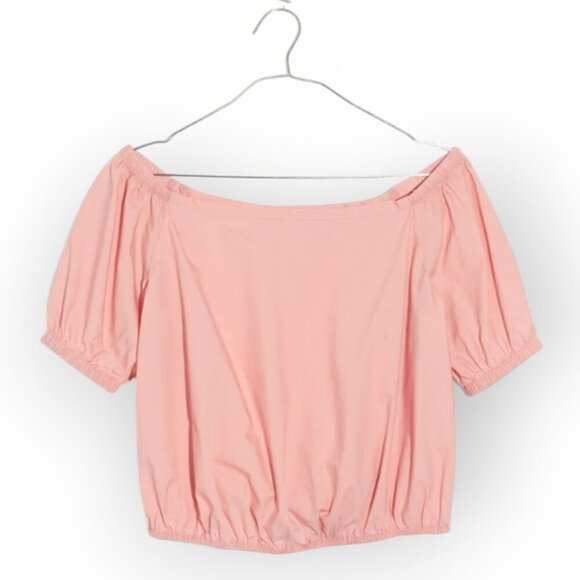 Madewell Pink Off-Shoulder Cotton Bubble Top XL - Picture 5 of 13